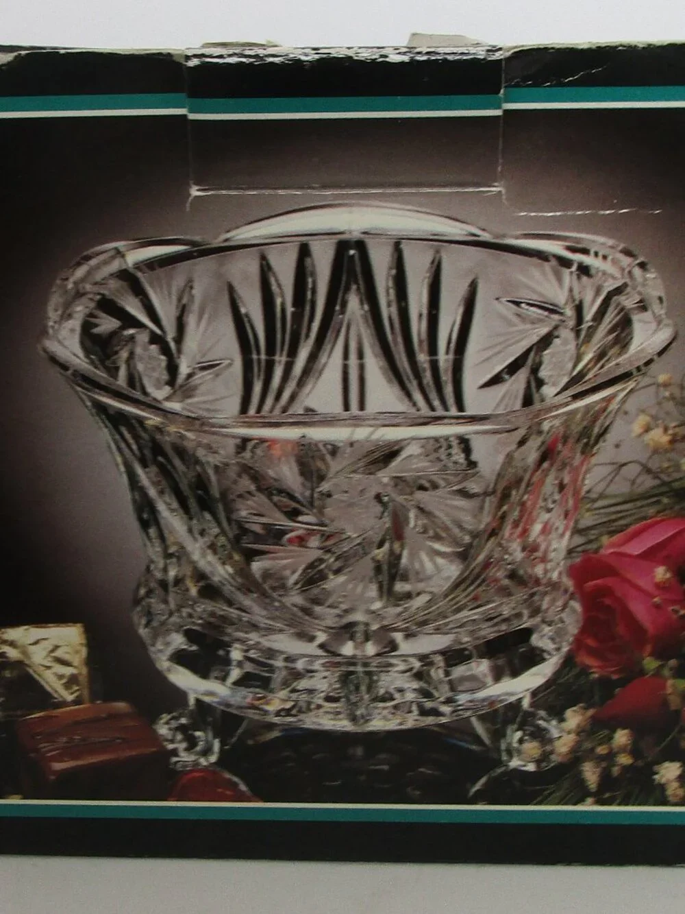 footed cut lead crystal bowl